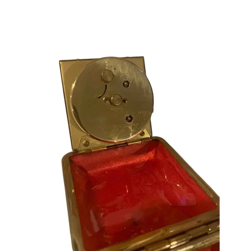 Vintage Bradley Red Folding Travel Winding Alarm Clock MCM Salvage